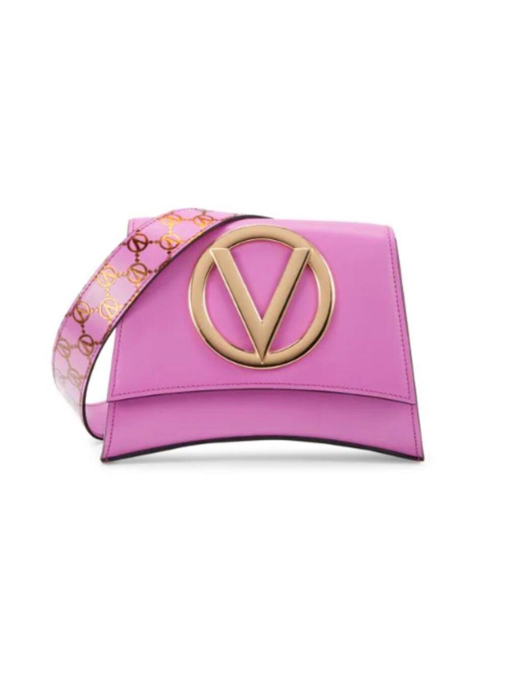 NWT Authentic VALENTINO BY MARIO VALENTINO Logo Leather Shoulder Bag Purple Pink - Picture 2 of 9
